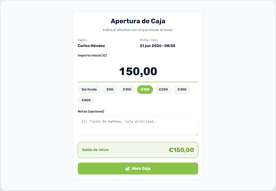 2. 2. Apertura de caja
